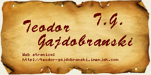 Teodor Gajdobranski vizit kartica